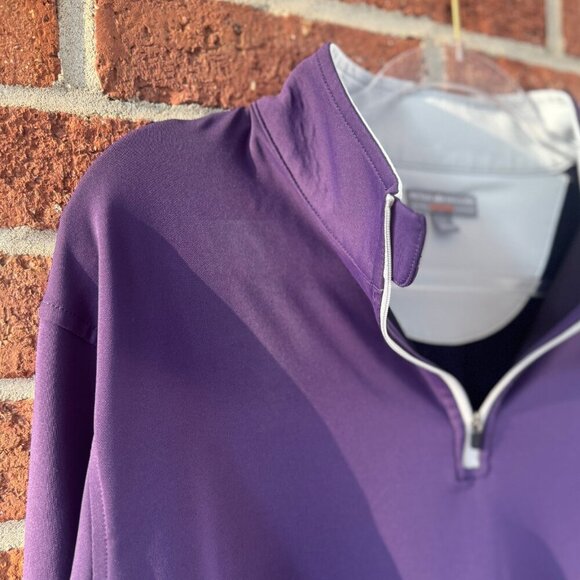 Peter Millar Mens L Purple Quarter-Zip Wexford Golf Club Hilton Head Island SC - Picture 8 of 9